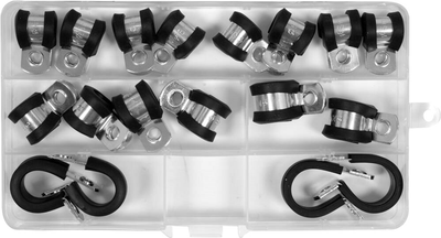 Opaski metalowo-gumowe YATO Ø= 6, 8, 10, 13, 16 mm, 18 szt. (YT-067833)