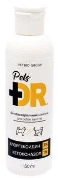 Шампунь для собак и кошек Dr.Pets, с хлоргексидином и кетоконазолом, антибактериальный, 150 мл