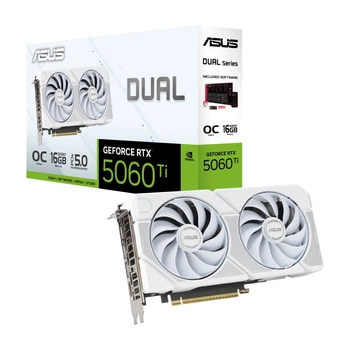 Видеокарта ASUS GeForce RTX 5060 Ti Dual 16GB GDDR7 White OC Edition (DUAL-RTX5060TI-O16G-WHITE)