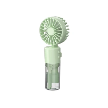 Ручной беспроводной вентилятор F2 с функцией увлажнения, 4 mode, 150ml, 3W, 1200mAh, green
