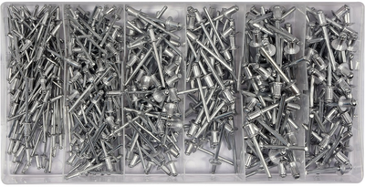 Nity aluminiowe YATO 2.4, 3.2, 4, 4.8 x 6.4 mm 400 szt. (YT-36420)