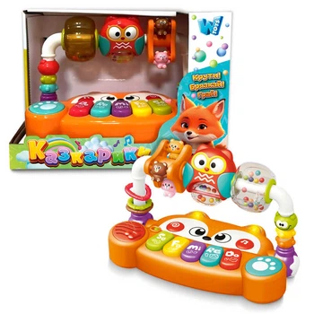 Музичний центр "Казкарики" 83339 "WToys", ОЗВУЧУВАННЯ УКРАЇНСЬКОЮ МОВОЮ, підсвічування, пісні, казки, віршики, ноти, брязкальця, кільця, каруселі