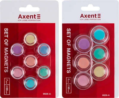 Набір магнітів Axent Pastelini 20 мм х 7 шт + 30 мм х 6 шт (9828/9829-A)
