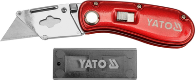 Nożyk z ostrzem trapezowym YATO + 5 zapasowych ostrzy 61 x 33 mm (YT-7534)