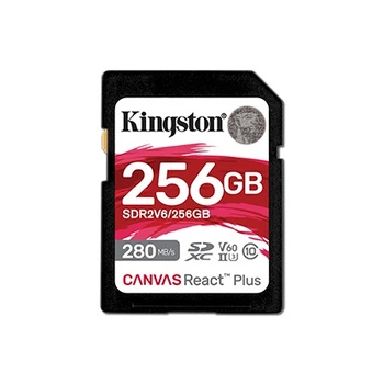 Карта памяти SDXC 256GB UHS-II/U3 Class 10 Kingston Canvas React Plus V60 SD R280/W150MB/s (SDR2V6/256GB)
