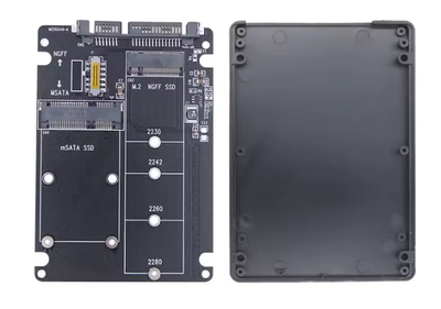 Карман переходник для SSD M.2 NGFF MSATA to Sata 3 3.0 Black (500117)