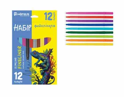 Набір файлінерів SLIMLINE FINELINER 12шт HSF-7012