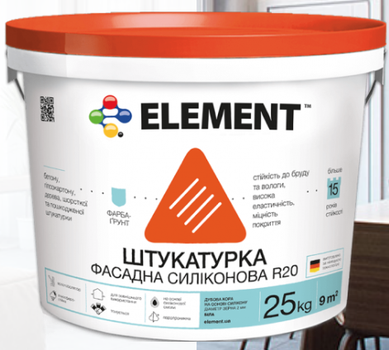 Штукатурка фасадна силіконова ELEMENT R20 Дубова кора 25кг