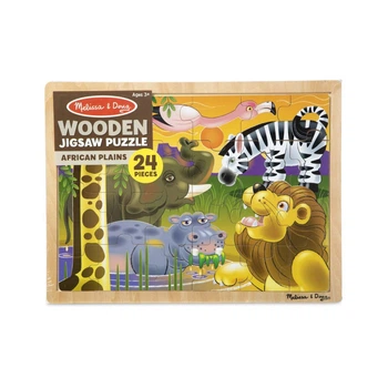 Деревянный пазл-вкладыш "Африканская савана" MelissaandDoug MD12937, 24 элемента