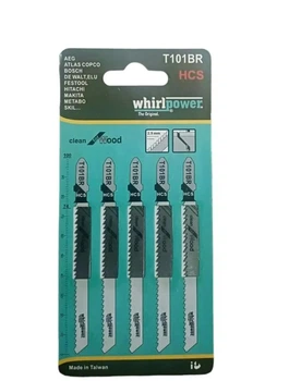 Пиляльні полотна для лобзика WhirlPower T101BR HCS 5шт (ламінат) (V-T101BR)