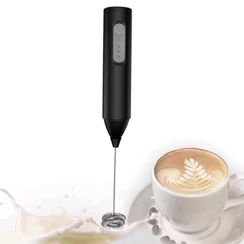 Електричний капучинатор спінювач молока, кавових напоїв Wireless Milk Frother KD-306 на акумуляторі чорний