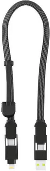 Кабель Rolling Square 6в1 inCharge XL 30 см Черный (XLS01R)