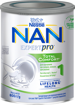 Суха суміш NAN ExpertPro Total Comfort 1 Харчовий продукт для спеціальних медичних цілей для дітей з народження 800 г (7613034536723)