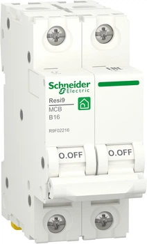 Автоматичний вимикач 2-полюсний Schneider Electric RESI9 2P 16A B 6 kA R9F02216
