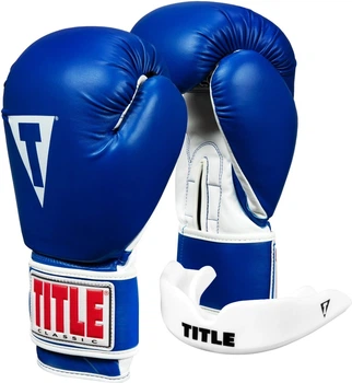 Боксерские перчатки TITLE Classic Pro Style 3.0 Blue/White 14 oz (капа в комплекте) (CVVTG3 14 BL/WH)