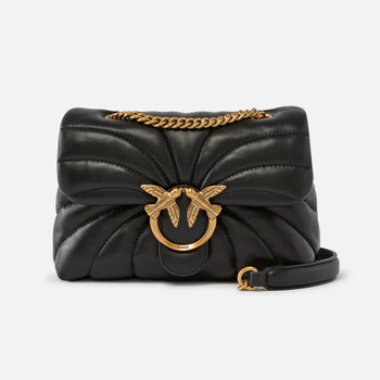 Жіноча шкіряна сумка Pinko Mini Love Bag Puff Butterfly, чорна