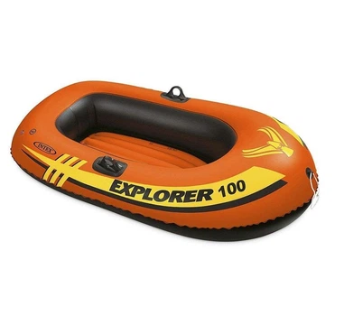 Надувная лодка Intex 58329 Explorer 100 одноместная двухкамерная из винила 147х84 см Оранжевая (127-9-58329)