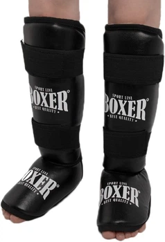 Захист гомілки та стопи Boxer XL шкірвініл 0.6 мм Чорний (2002-01BLK)