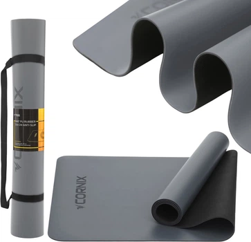 Килимок спортивний Cornix PU 183 x 68 x 0.4 см для йоги та фітнесу Grey (XR-0320)