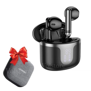 Беспроводные Bluetooth наушники Hoco EQ7 Snowflake + Подарок защитный чехол UGREEN ударопрочный кейс для наушников |TWS, Bluetooth 5.3, 40/300mAh, IPX5, LED дисплей, до 7 часов работы, встроенный микрофон| Черный