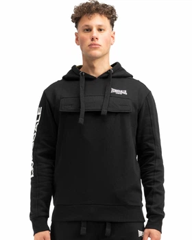 Худі флісовий чоловічий Lonsdale RUSHEN 117309-1069 XL Black/White/Olive (4255581541435)