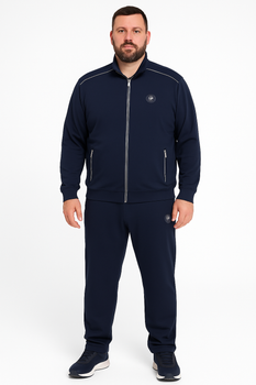 Мужской спортивный костюм Piyera, трикотаж, полированный хлопок, 5XL, Темно-синий