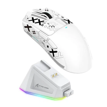 Игровая мышь ATTACK SHARK X11 Wireless Gaming Mouse c RGB заряжающей станцией (White)