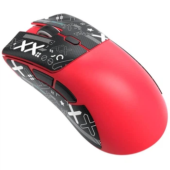 Ігрова бездротова миша Attack Shark R1 Bluetooth / USB 2.4GHz / Type-C, оптична (сенсор PixArt PAW3311), 800 - 18 000 dpi, 400 IPS, 40G, 6 кнопок, акумулятор 300 mAh, 59 г (Red)