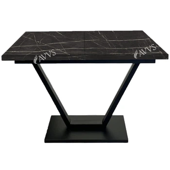 Стол кухонный раскладной RoMax Vegas 115х75 (155х75) см Loft Пьетра Гриджио/Черный