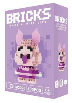 Конструктор фігурка Пікселі BRICKS П'ятачок серія "Мультгерої" Piglet Micro Diamonds Blocks M3020