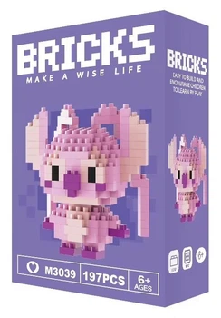 Конструктор фігурка Пікселі BRICKS Дівчинка Ангел Ліло та ститч серія "Мультгерої" Angel Lilo & Stitch Micro Diamonds Blocks M3039