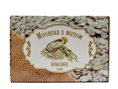 Мочалка джутовая с мылом "Овсяное" 100 г. "Карпатське мило"