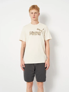Футболка хлопковая длинная мужская Puma Essentials Graphics 68936887 XL Alpine Snow с принтом (4069156540293)