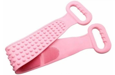 Двостороння силіконова мочалка-масажер для тіла Silica Gel Bath Brush рожева