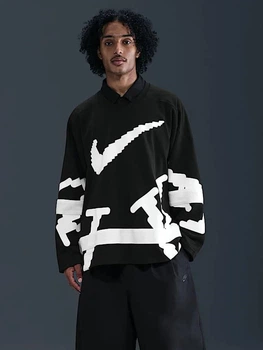 Свитшот оверсайз мужской Nike M Nk Club Hockey Jsy Neo Vrsty HV1137-010 2XL Черный (0198481654819)