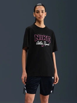 Футболка бавовняна оверсайз довга жіноча Nike W Nsw Ss Tee B2S Oc IF1180-010 L Чорна (0198482065294)