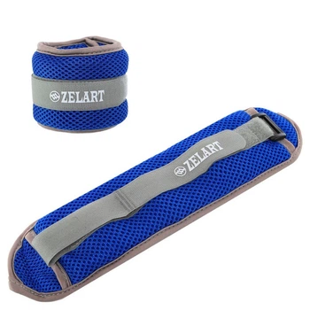 Водонепроницаемые утяжелители манжеты вес 1 кг (2×0,5 кг) Zelart 7210-1 Blue-Grey