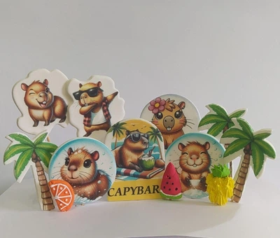 Украшение на торт съедобное сахарный набор Капибара