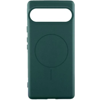 Чохол панель силіконовий Premium Silicone Cover with MagFit MagSafe для Google Pixel 9 / 9 Pro Зелений / Dark green