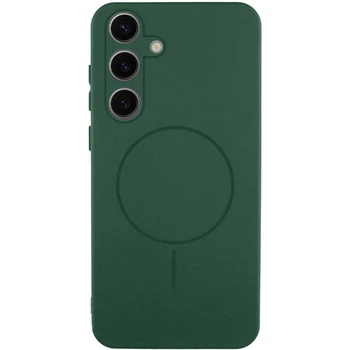Чохол Silicone Cover Lakshmi Full Camera (AA) with MagFit для Samsung Galaxy S24 FE Зелений / Dark green - 00000078238_2