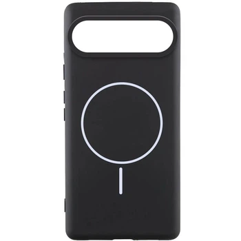 Чехол панель силиконовый Premium Silicone Cover with MagFit MagSafe для Google Pixel 9 / 9 Pro Черный / Black