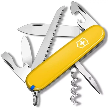 Складаний ніж Victorinox Camper 13 функцій для активного відпочинку та подорожей яскравий жовтий 91 мм