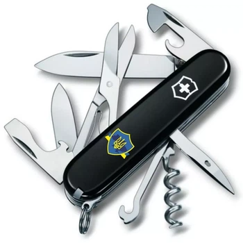 Складаний ніж Victorinox Climber багатофункціональний для активного відпочинку з тризубцем на щиті