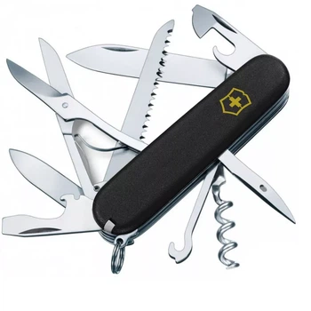 Складаний ніж Victorinox Huntsman Mat чорний матовий для активного відпочинку та пригод багатофункціональний 15