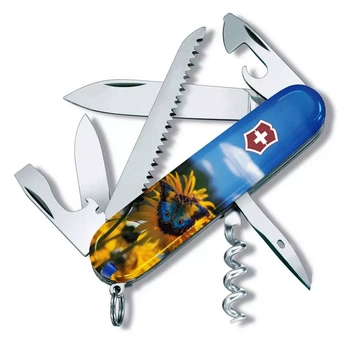 Складной нож Victorinox Camper для туристов и любителей активного отдыха с 14 функциями и дизайном