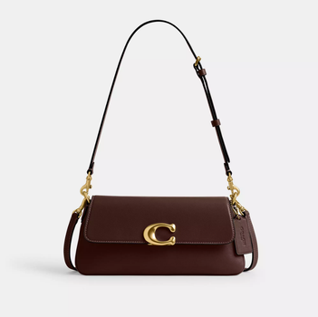 Женская кожаная сумка Coach Jet Shoulder Bag Brass/Maple