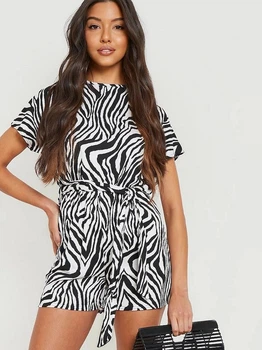Комбинезон женский Boohoo GZZ22037_зебр 36 Белый (KAY2000001571125)