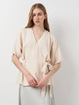 Блузка жіноча H&M 0640098_10 32 Бежева (KAY2000001251980)