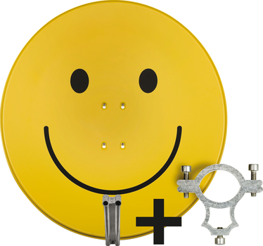 Супутникова антена TECHNIDISH SATMAN 850 PLUS + LNB retaining clamp Yellow with Smiley (4019588585447)