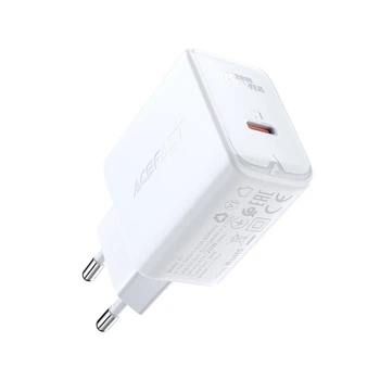 Мережевий зарядний пристрій ACEFAST A1 PD20W Type-C 20W, White